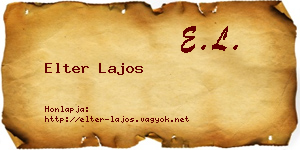 Elter Lajos névjegykártya