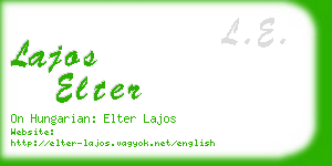 lajos elter business card